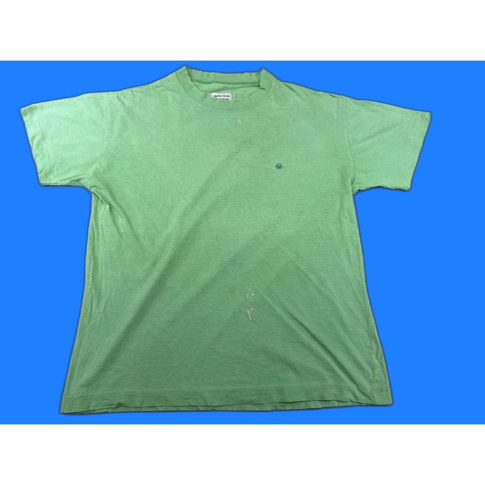 United Colors of Benetton Tee L Green Cotton Crewneck Short Sleeve Unisex